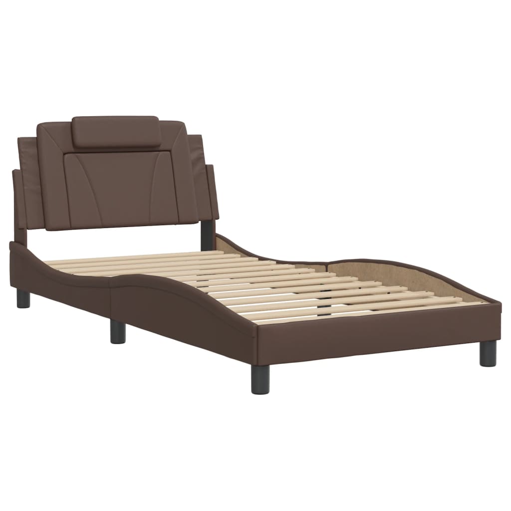 Cadre de lit avec LED sans matelas marron 100x200 cm - XIOS