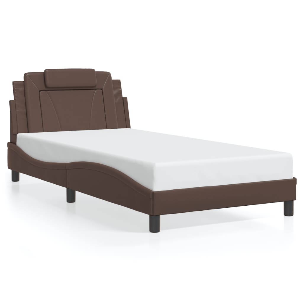 Cadre de lit avec LED sans matelas marron 100x200 cm - XIOS