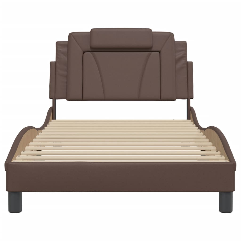 Cadre de lit avec LED sans matelas marron 100x200 cm - XIOS