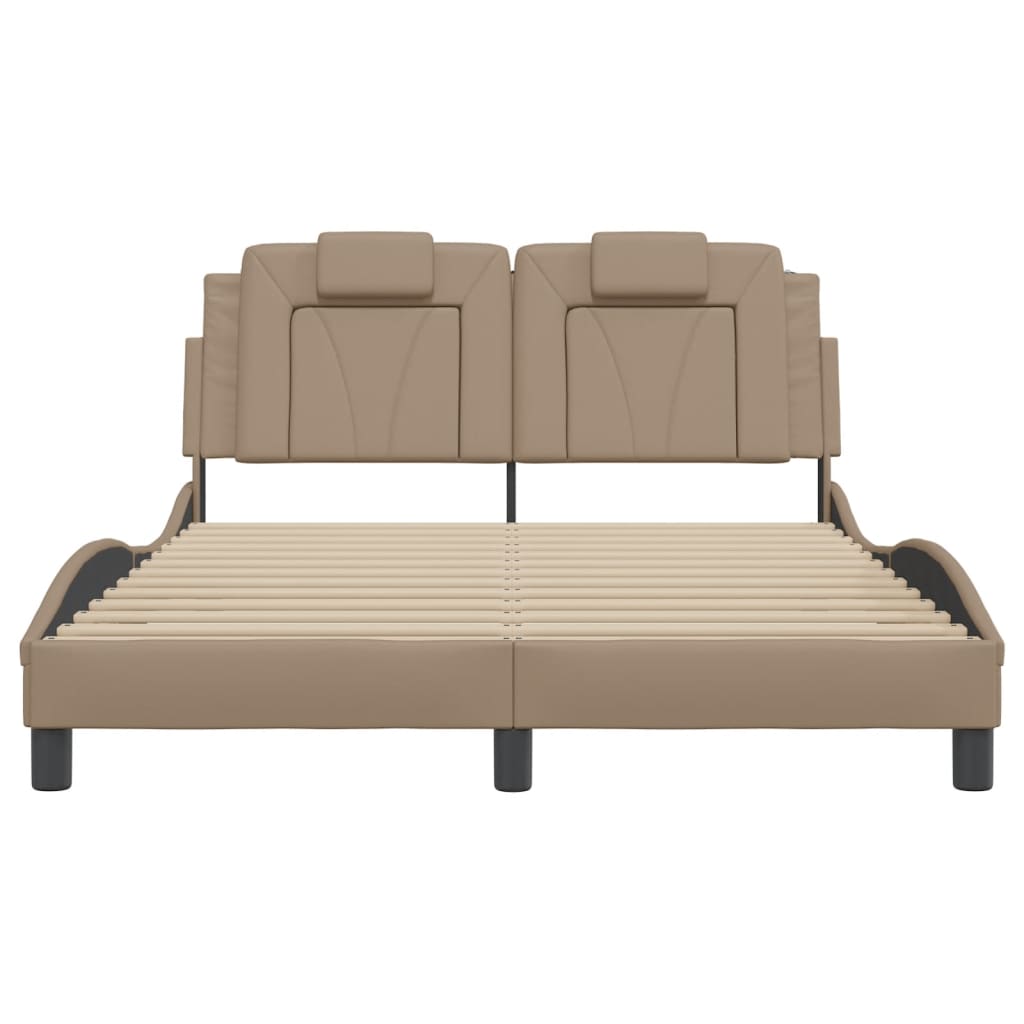 Cadre de lit Viana avec LED sans matelas cappuccino 120x200 cm