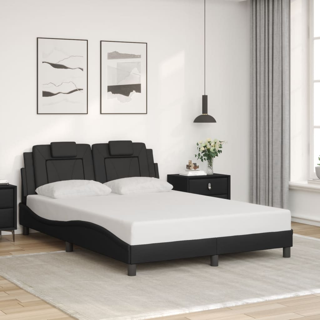 Cadre de lit avec LED sans matelas noir 140x200 cm - XIOS