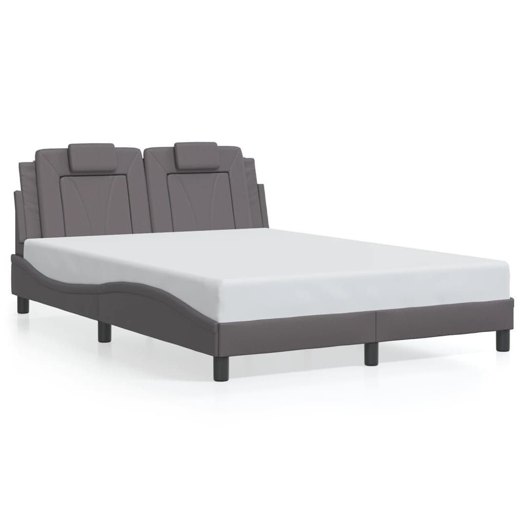Cadre de lit avec LED sans matelas gris 140x200 cm - XIOS