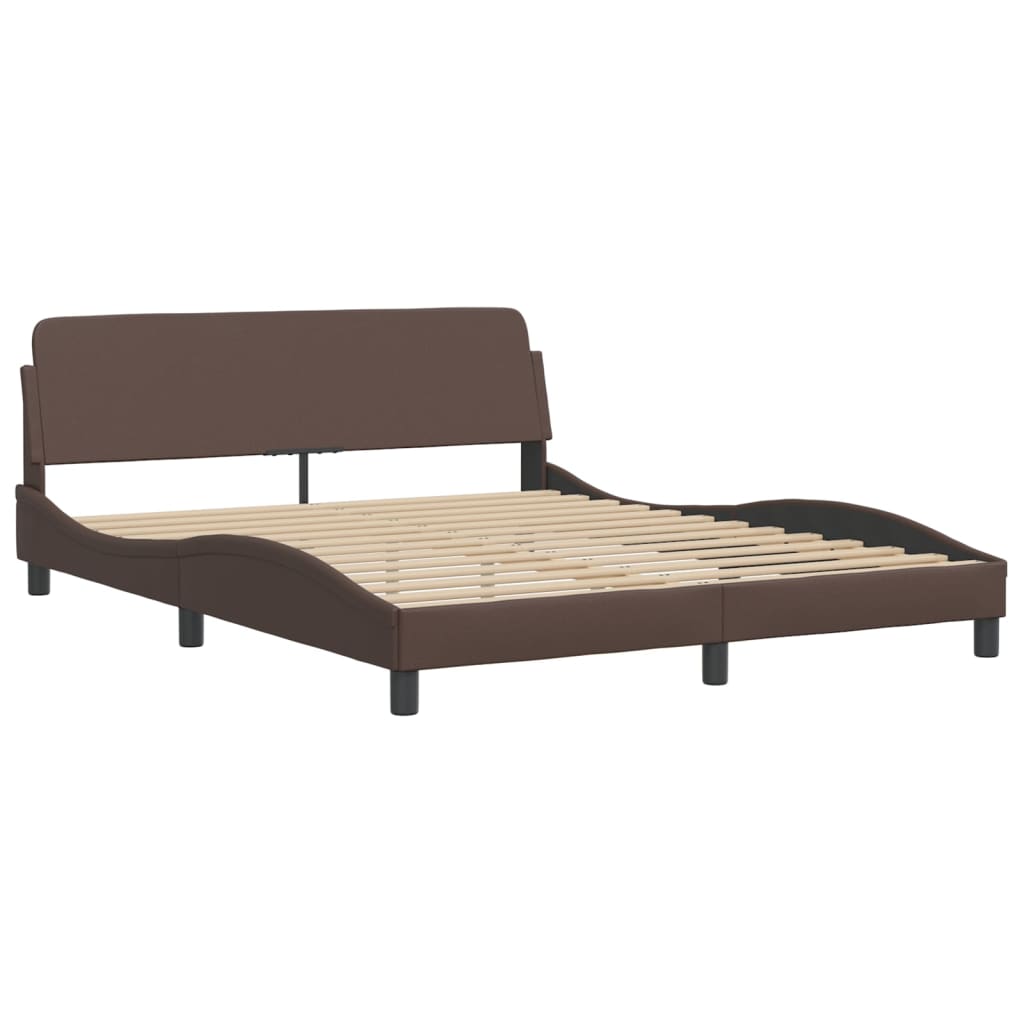 Cadre de lit avec LED sans matelas marron 160x200 cm - XIOS