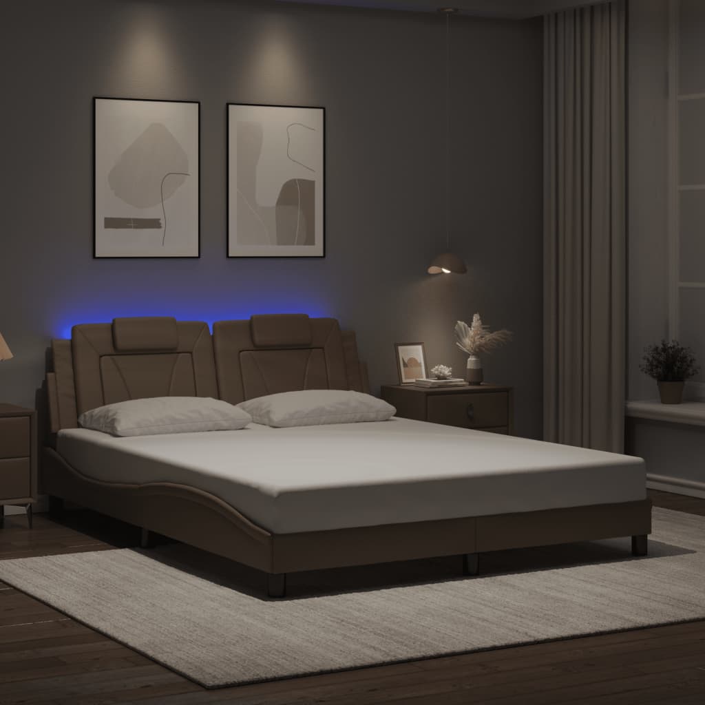 Cadre de lit Viana avec LED sans matelas cappuccino 160x200 cm - XIOS