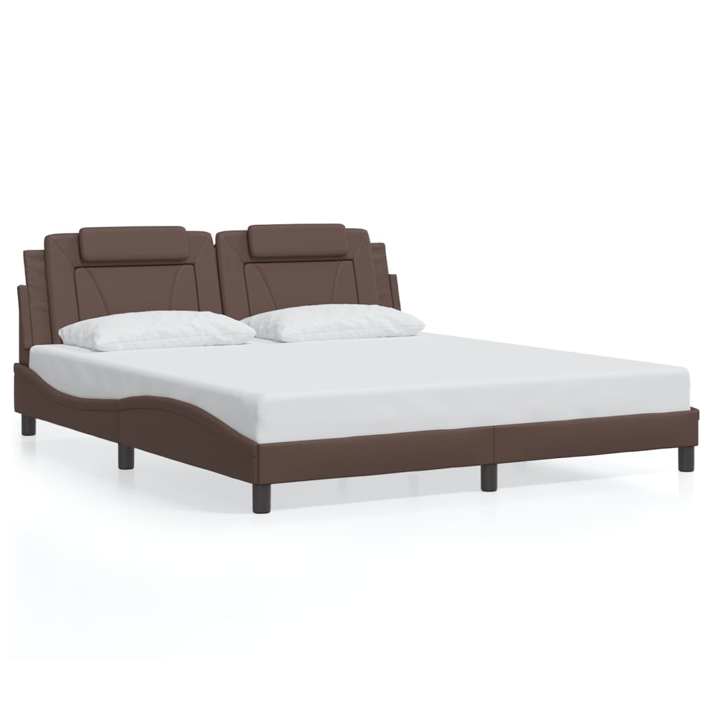 Cadre de lit avec LED sans matelas marron 180x200 cm - XIOS