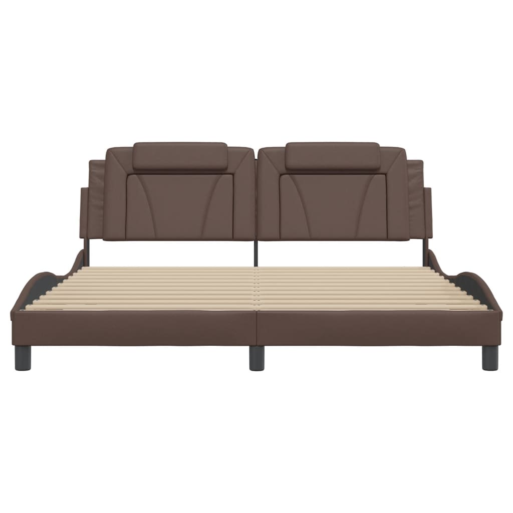 Cadre de lit avec LED sans matelas marron 180x200 cm - XIOS