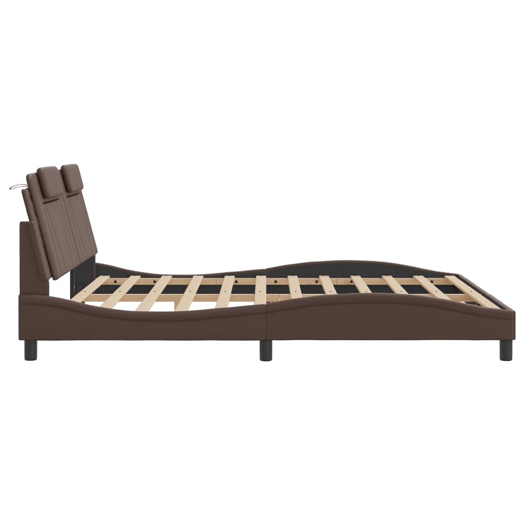 Cadre de lit avec LED sans matelas marron 180x200 cm - XIOS
