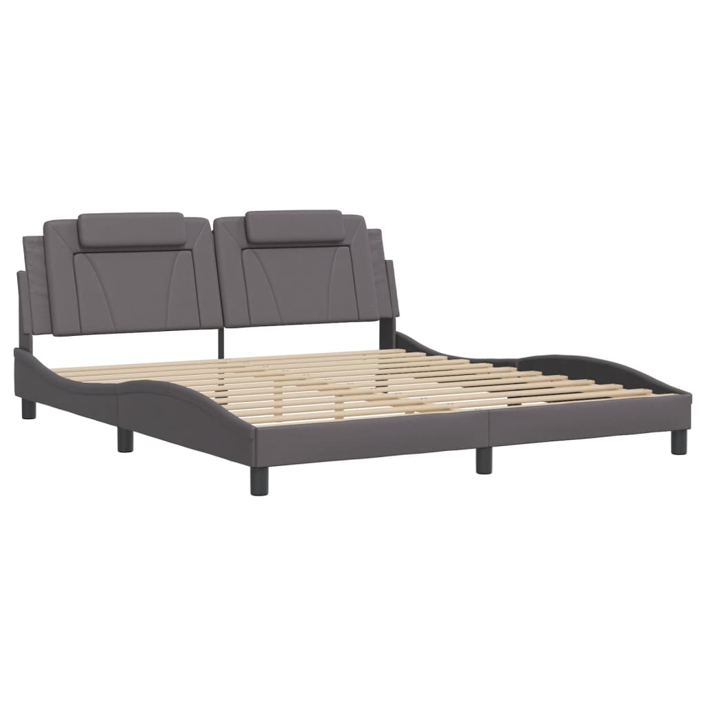 Cadre de lit avec LED sans matelas gris 180x200 cm - XIOS