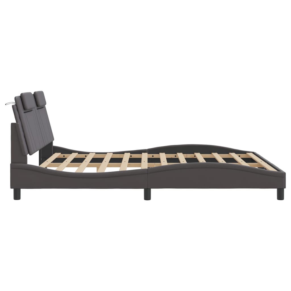 Cadre de lit avec LED sans matelas gris 180x200 cm - XIOS