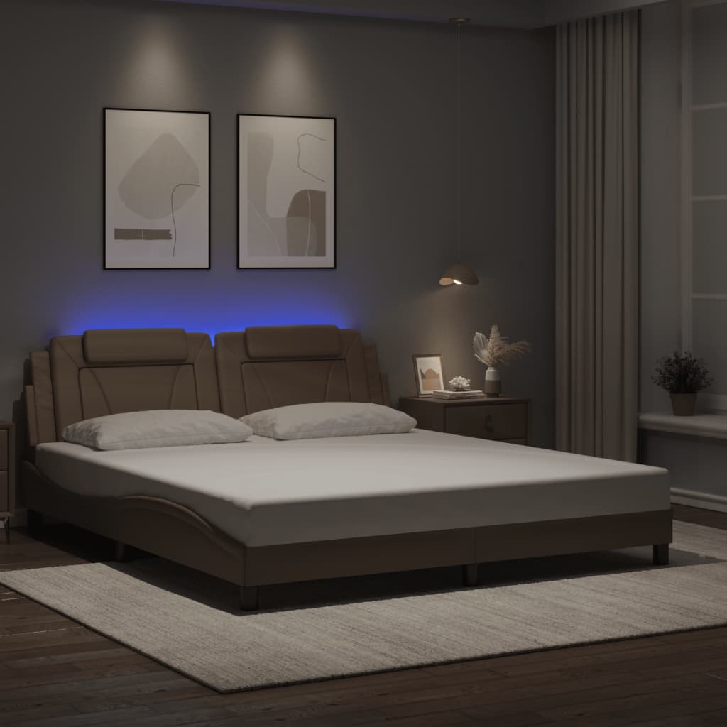 Cadre de lit avec LED sans matelas cappuccino 180x200 cm - XIOS