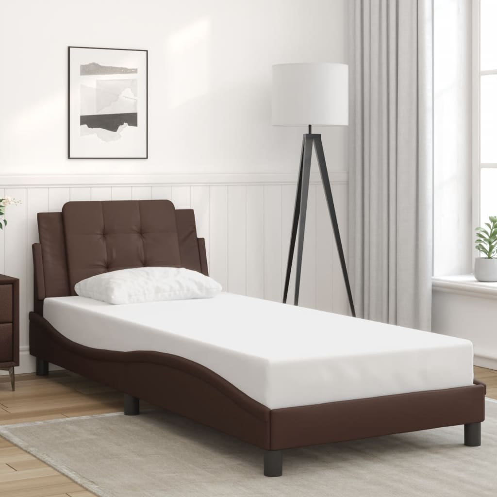 Cadre de lit avec LED sans matelas marron 100x200 cm - XIOS