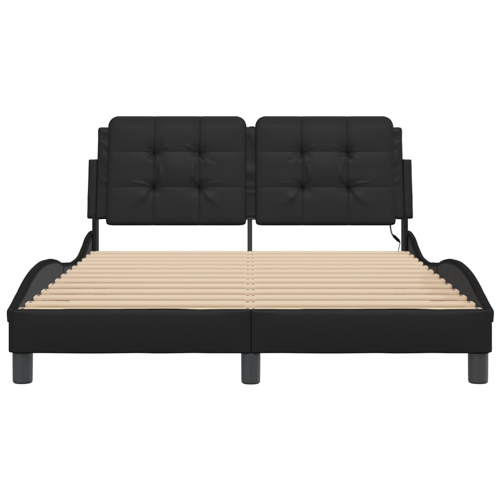 Cadre de lit avec LED sans matelas Zadar noir 120x200 cm