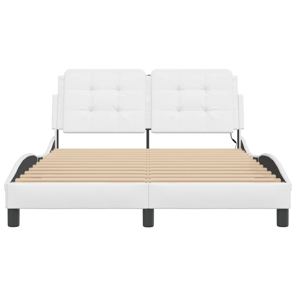 Cadre de lit avec LED sans matelas Zadar blanc 120x200 cm