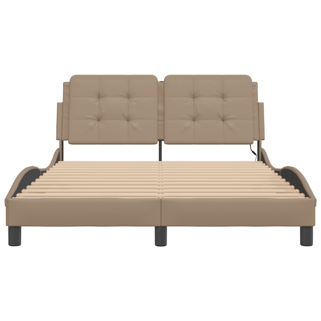 Cadre de lit avec LED sans matelas Zadar cappuccino 120x200 cm
