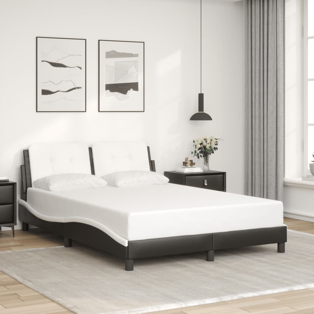Cadre de lit avec LED sans matelas noir et blanc 120x200 cm - XIOS