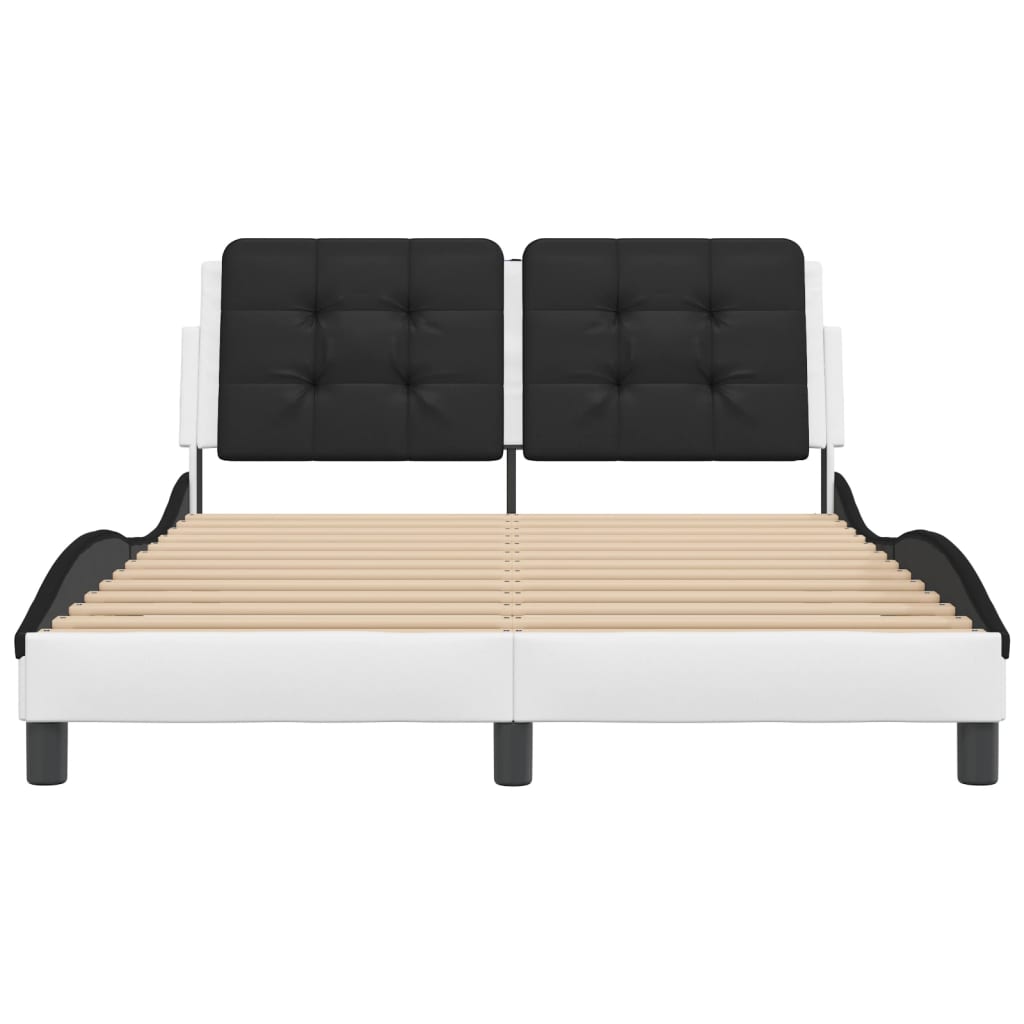 Cadre de lit avec LED sans matelas blanc et noir 120x200 cm - XIOS