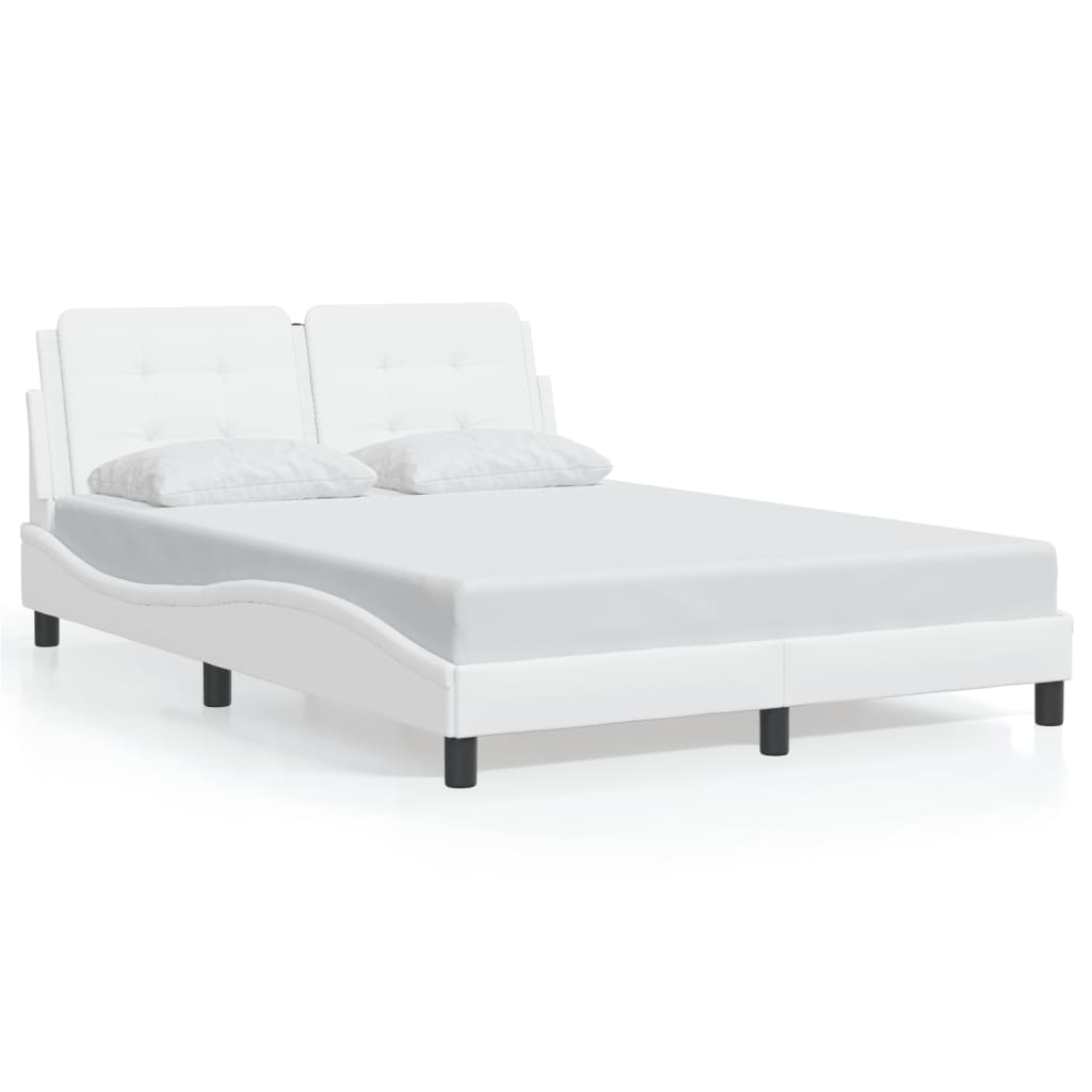 Cadre de lit avec LED sans matelas blanc 140x190 cm - XIOS