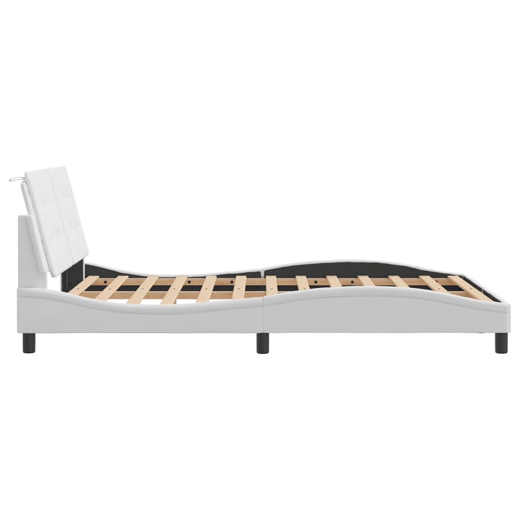 Cadre de lit avec LED sans matelas blanc 140x190 cm - XIOS