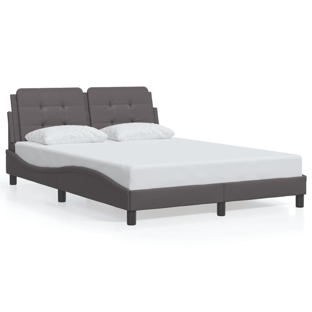 Cadre de lit avec LED sans matelas gris 140x190 cm - XIOS