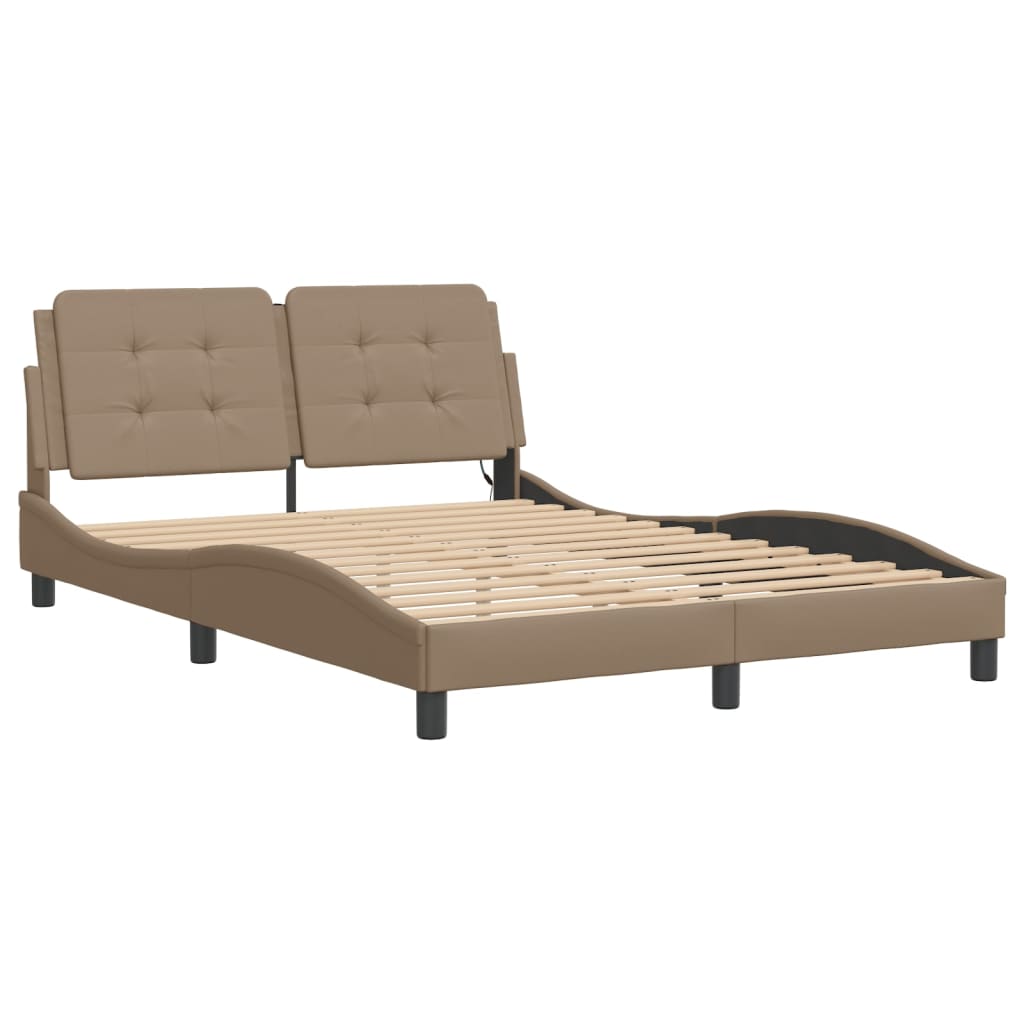 Cadre de lit avec LED sans matelas Zadar cappuccino 140x190 cm - XIOS