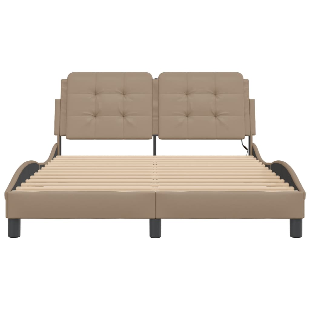 Cadre de lit avec LED sans matelas Zadar cappuccino 140x190 cm - XIOS