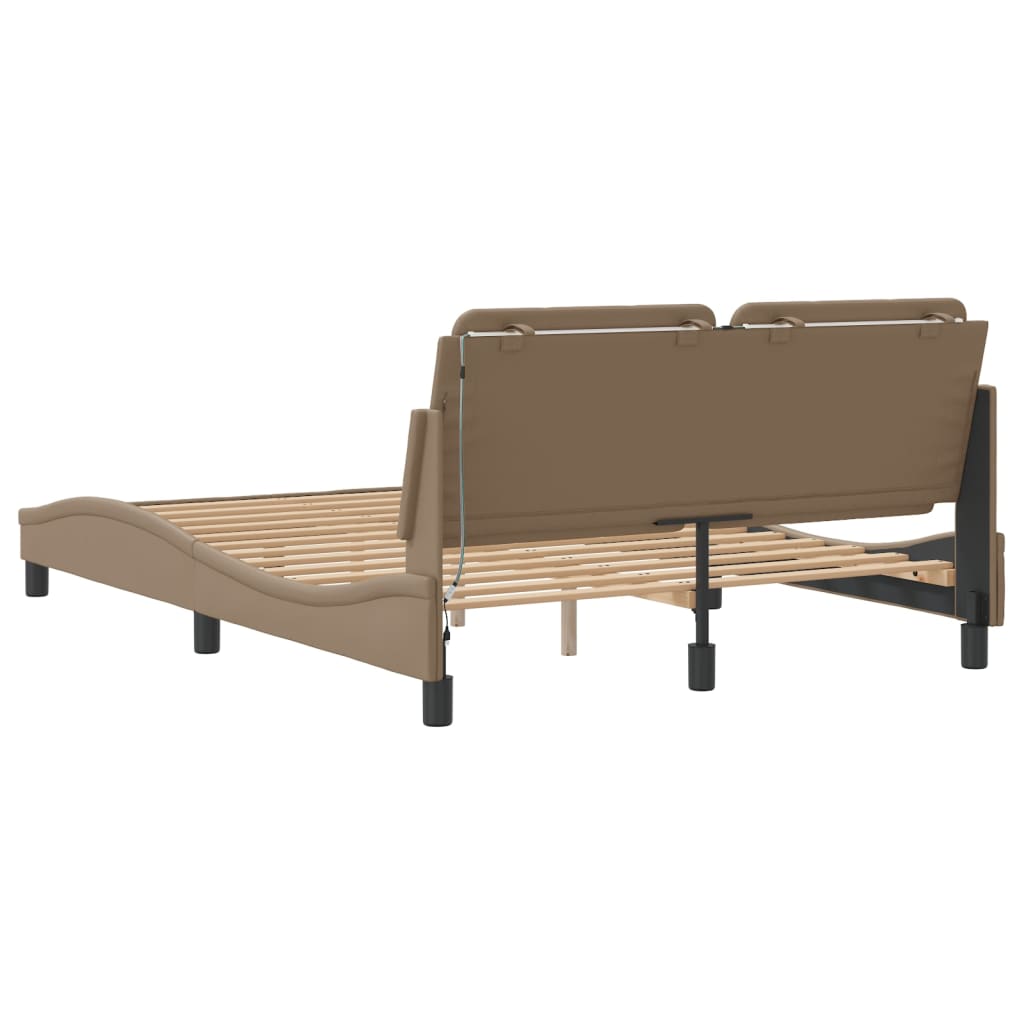 Cadre de lit avec LED sans matelas Zadar cappuccino 140x190 cm - XIOS
