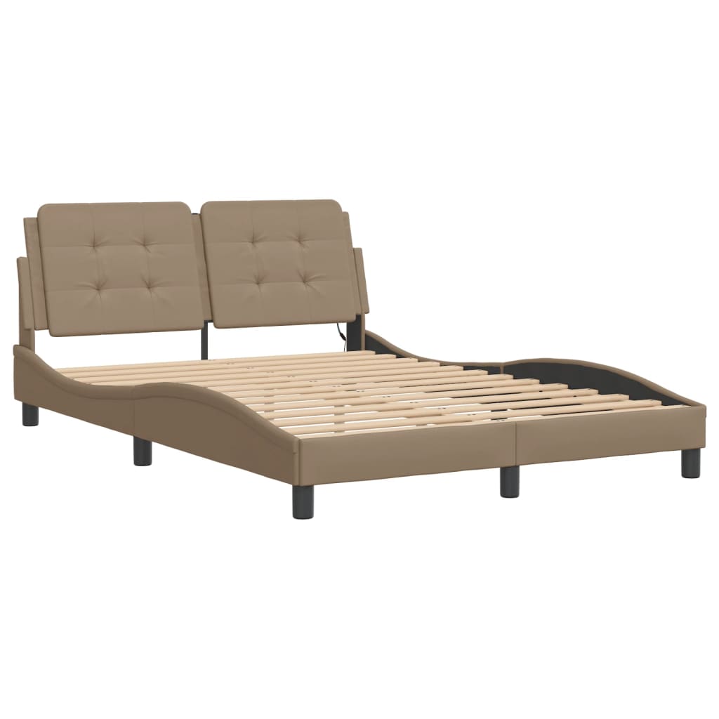 Cadre de lit avec LED sans matelas Zadar cappuccino 140x200 cm - XIOS
