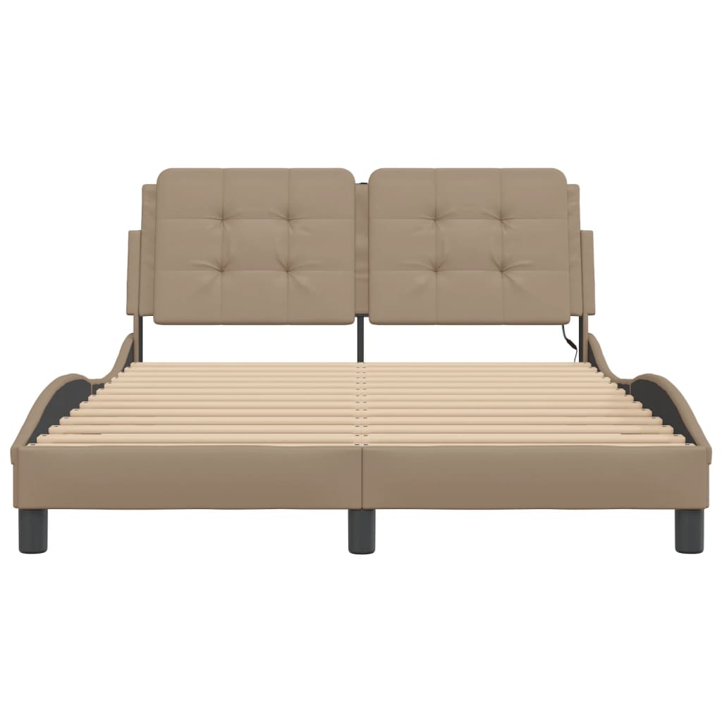 Cadre de lit avec LED sans matelas Zadar cappuccino 140x200 cm - XIOS