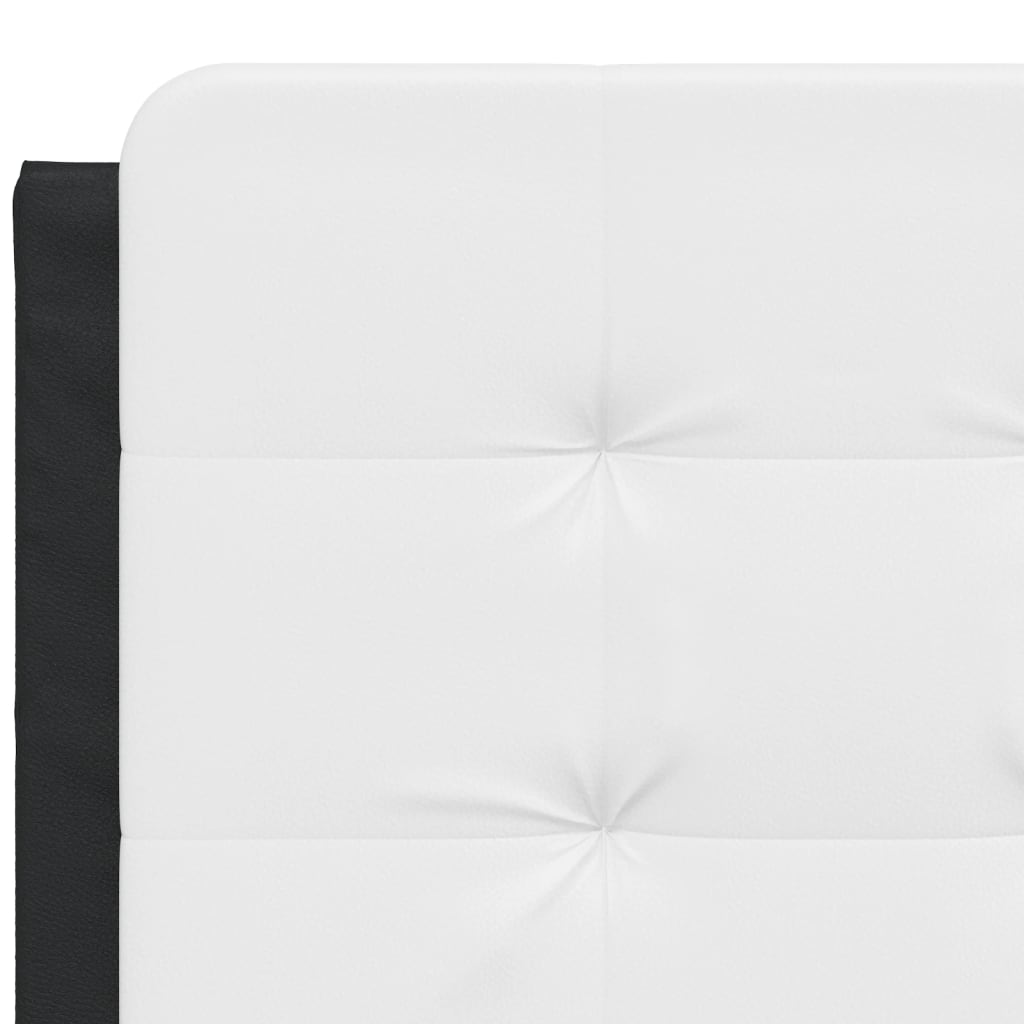 Cadre de lit avec LED sans matelas Zadar noir et blanc 140x200 cm