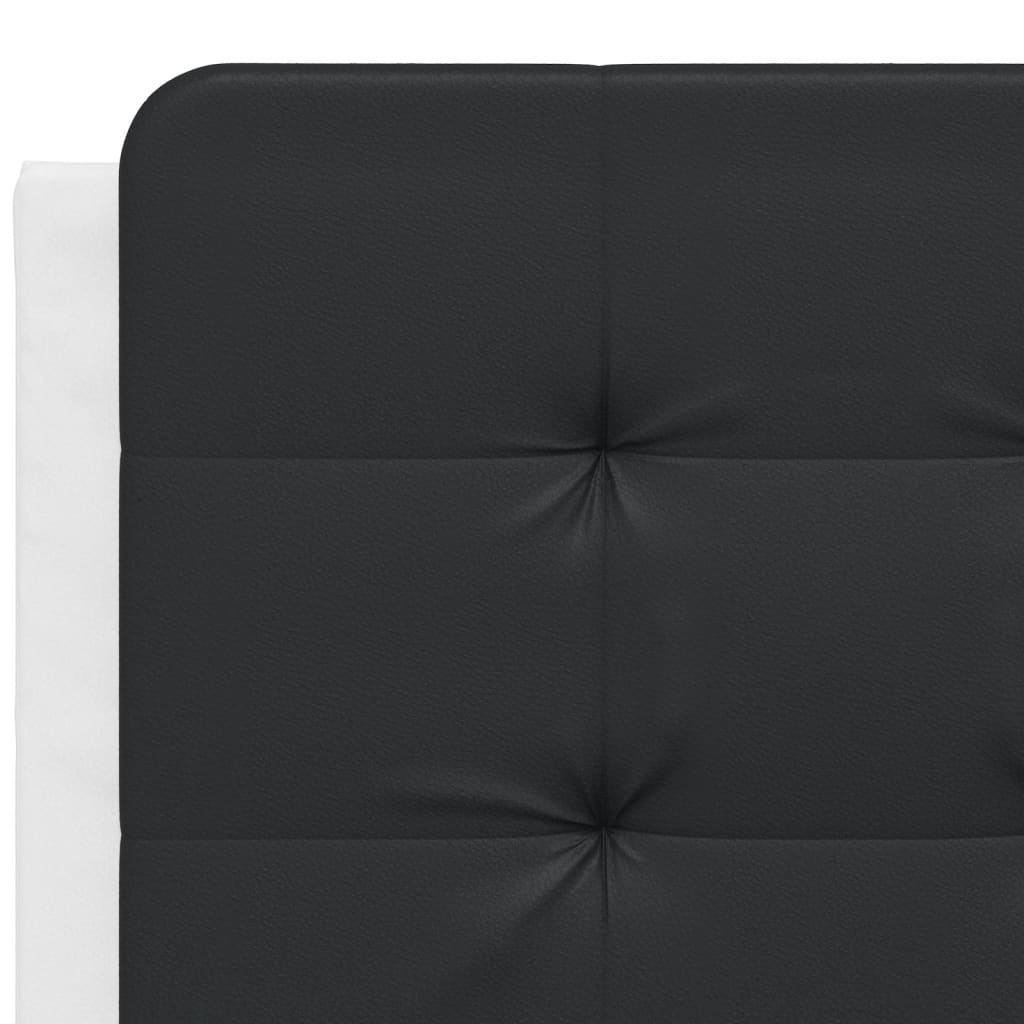 Cadre de lit avec LED sans matelas Zadar blanc et noir 140x200 cm