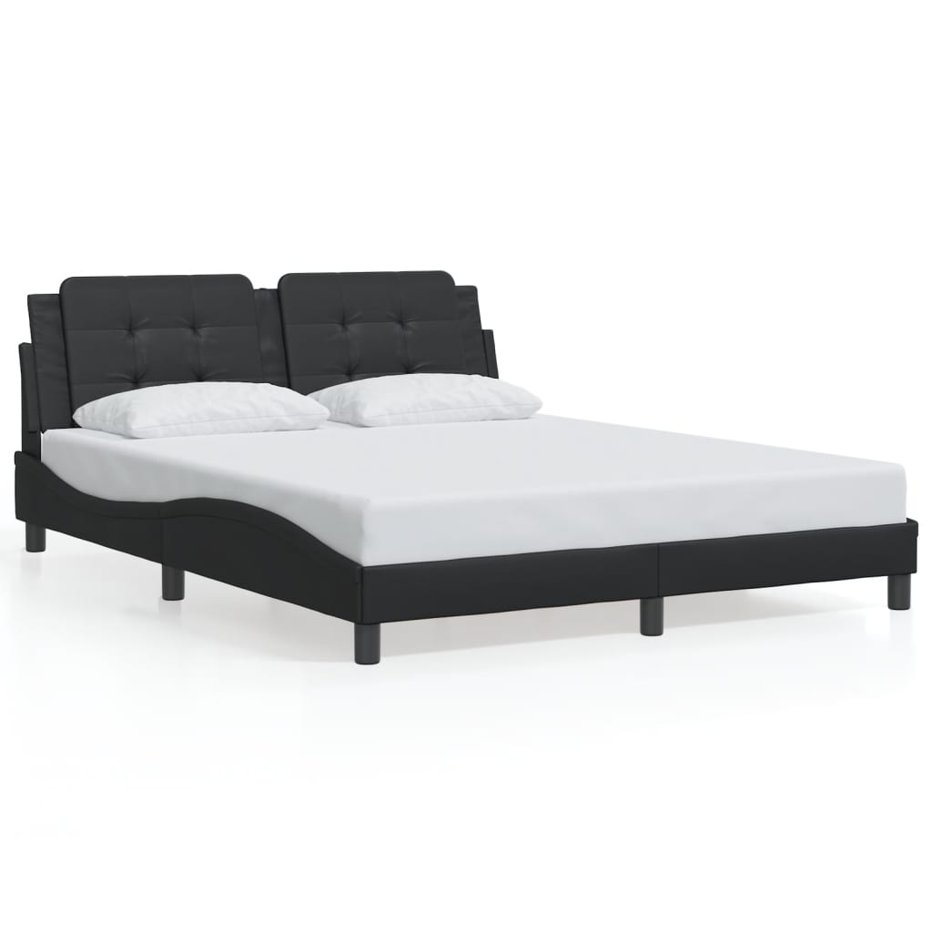 Cadre de lit avec LED sans matelas noir 160x200 cm - XIOS