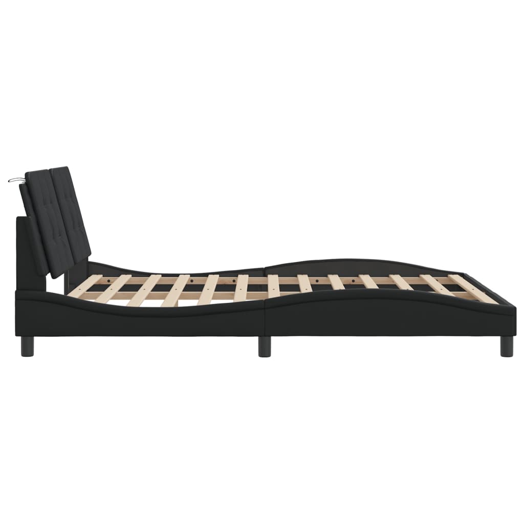 Cadre de lit avec LED sans matelas noir 160x200 cm - XIOS