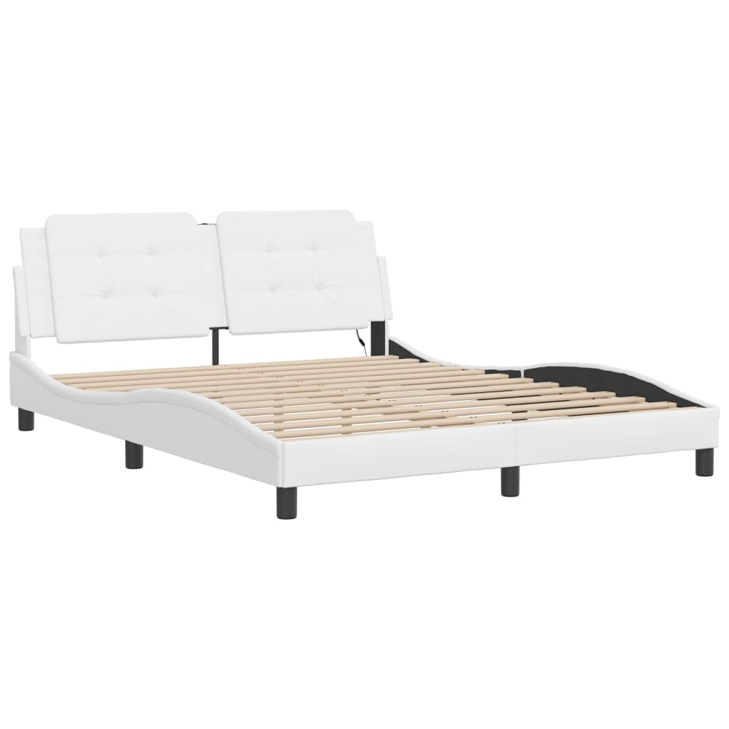 Cadre de lit avec LED sans matelas Zadar blanc 160x200 cm - XIOS