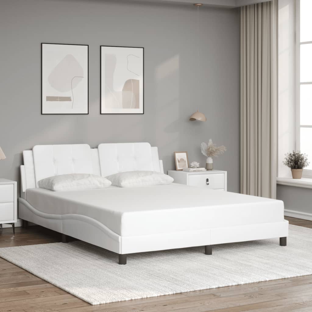 Cadre de lit avec LED sans matelas Zadar blanc 160x200 cm - XIOS