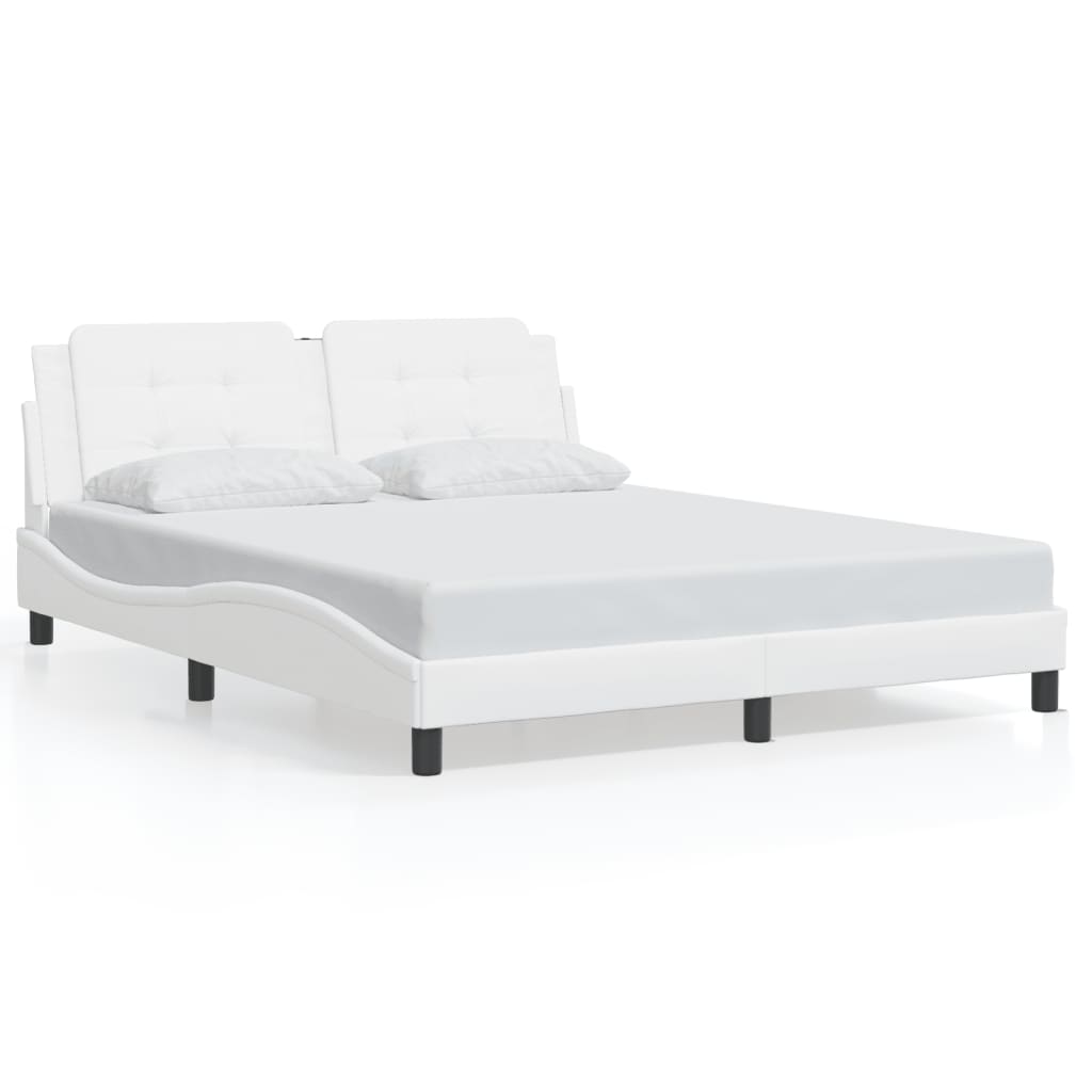 Cadre de lit avec LED sans matelas Zadar blanc 160x200 cm - XIOS