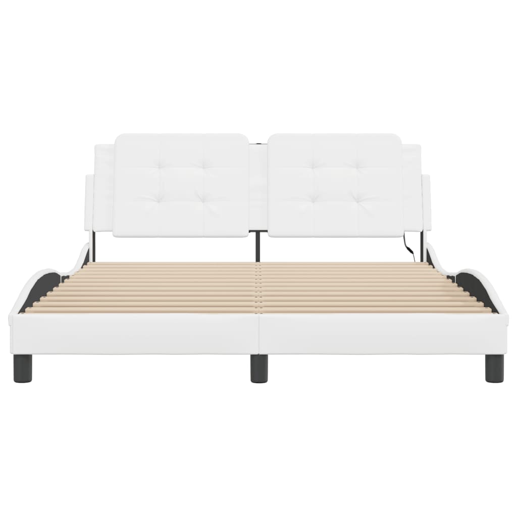 Cadre de lit avec LED sans matelas Zadar blanc 160x200 cm - XIOS