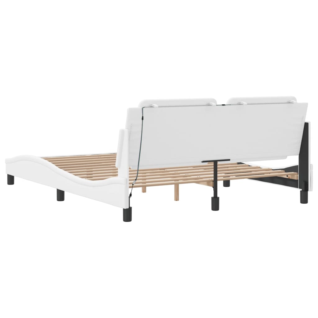 Cadre de lit avec LED sans matelas Zadar blanc 160x200 cm - XIOS
