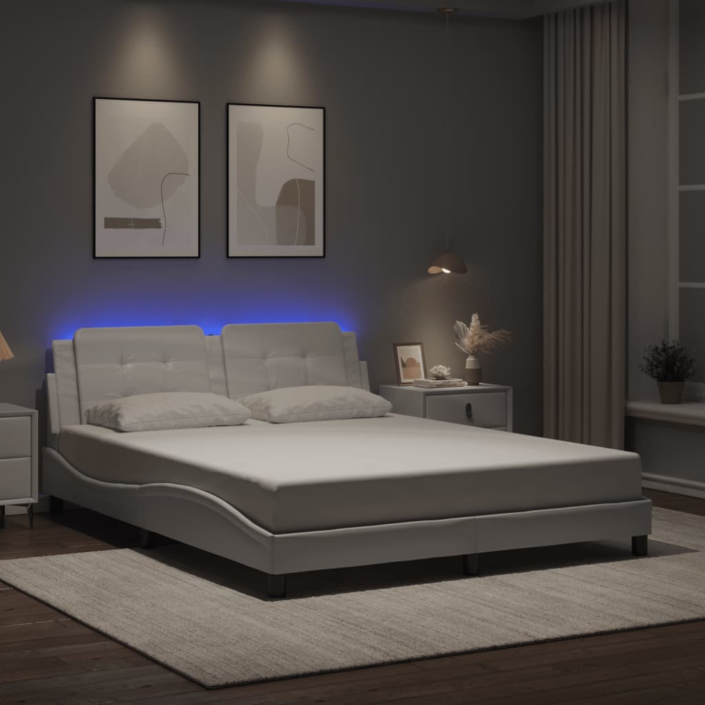 Cadre de lit avec LED sans matelas Zadar blanc 160x200 cm - XIOS