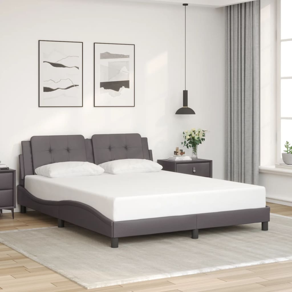 Cadre de lit avec LED sans matelas Zadar gris 160x200 cm - XIOS