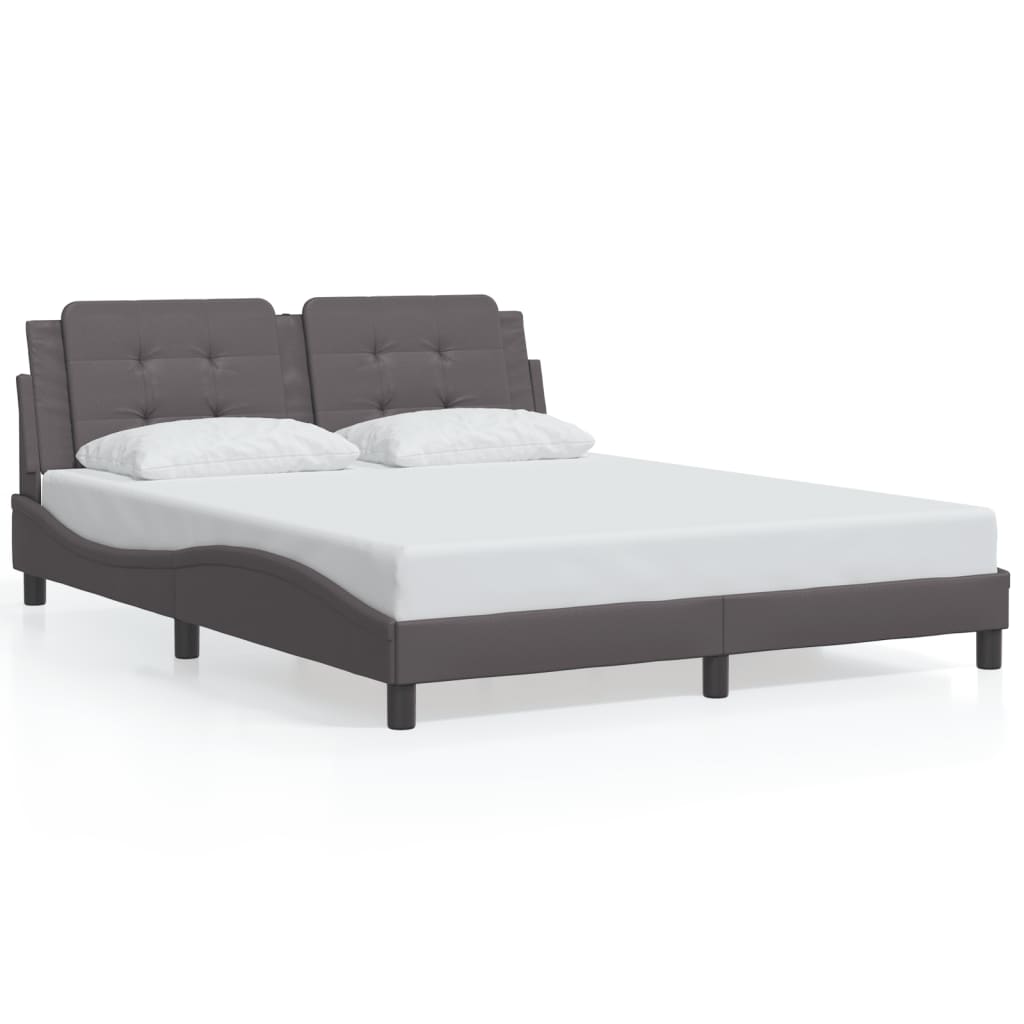 Cadre de lit avec LED sans matelas Zadar gris 160x200 cm - XIOS