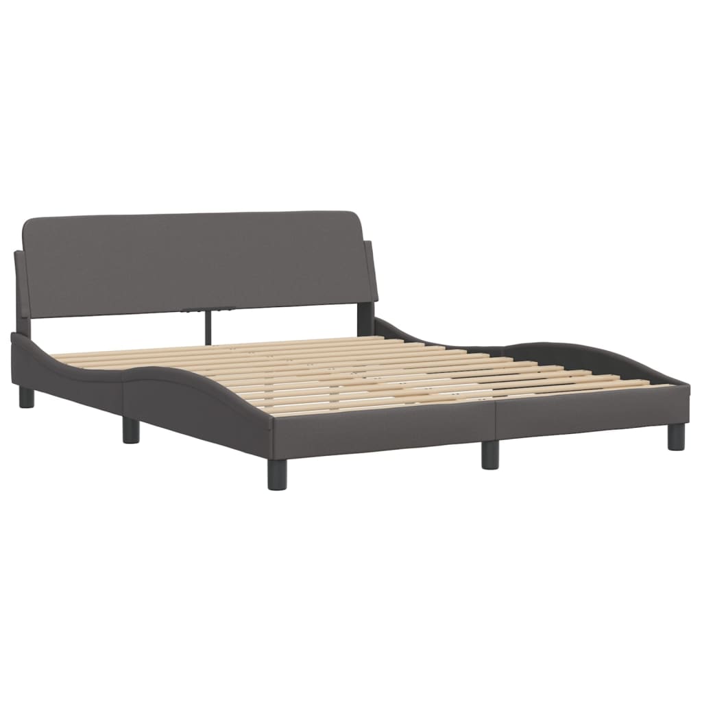 Cadre de lit avec LED sans matelas Zadar gris 160x200 cm - XIOS