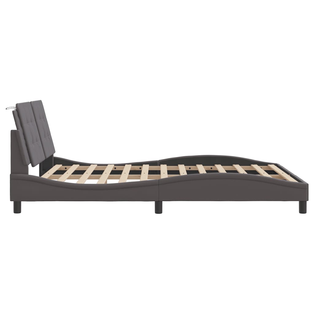 Cadre de lit avec LED sans matelas Zadar gris 160x200 cm - XIOS