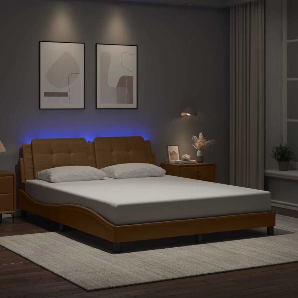Cadre de lit avec LED sans matelas Zadar cappuccino 160x200 cm - XIOS
