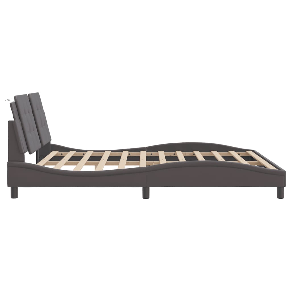 Cadre de lit avec LED sans matelas Zadar gris 180x200 cm - XIOS