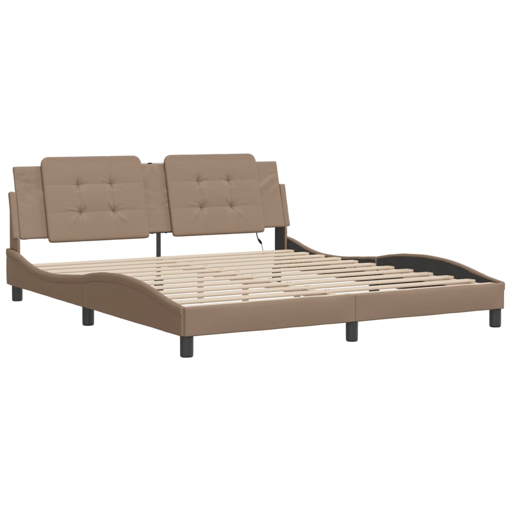 Cadre de lit avec LED sans matelas Zadar cappuccino 180x200 cm - XIOS