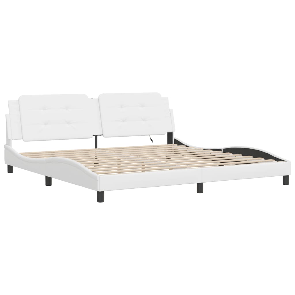 Cadre de lit avec LED sans matelas Zadar blanc 200x200 cm - XIOS