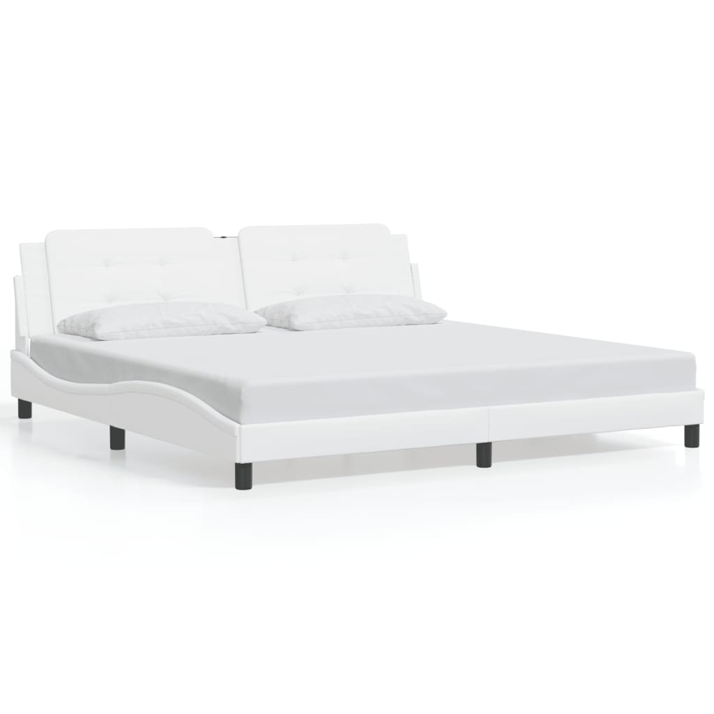 Cadre de lit avec LED sans matelas Zadar blanc 200x200 cm - XIOS
