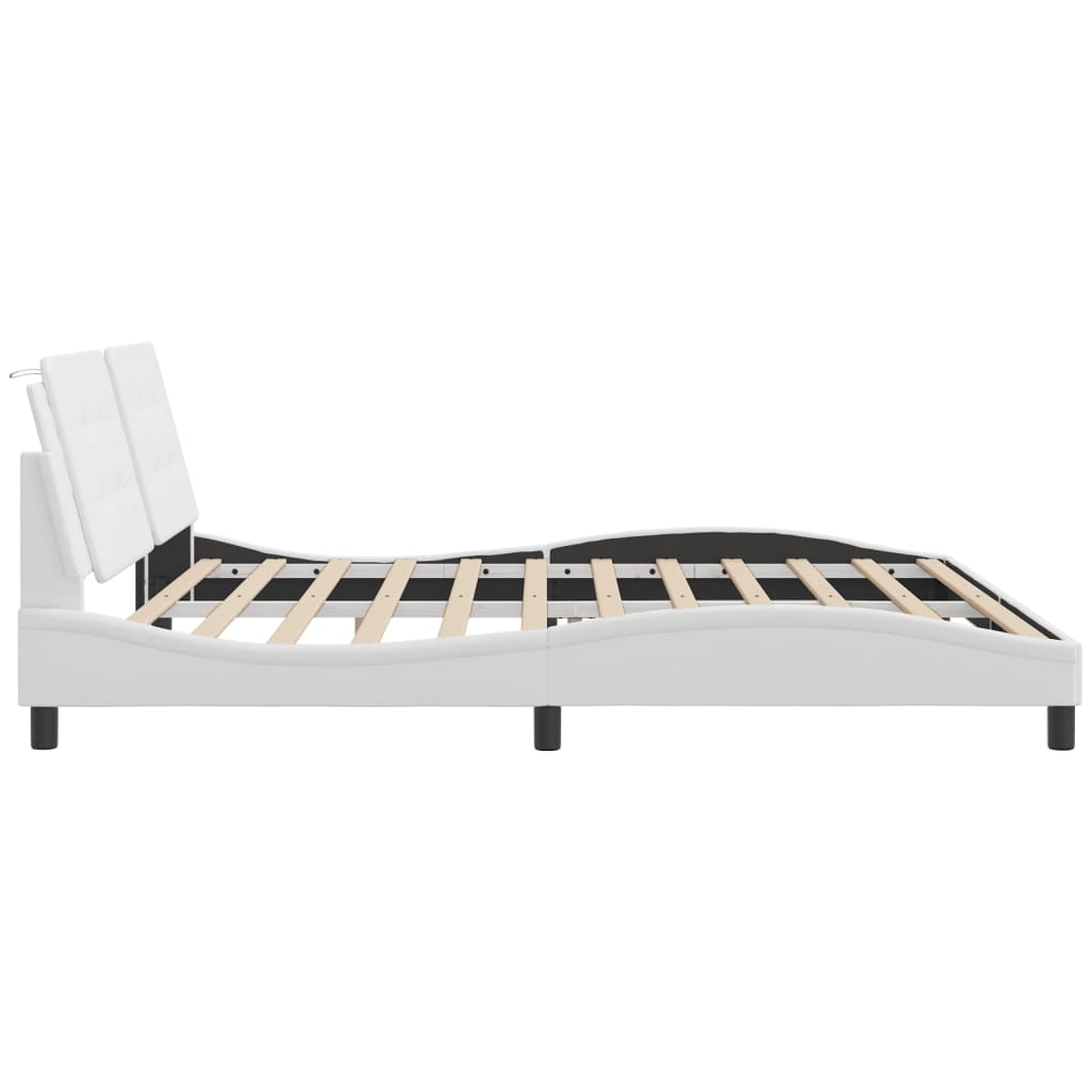 Cadre de lit avec LED sans matelas Zadar blanc 200x200 cm - XIOS