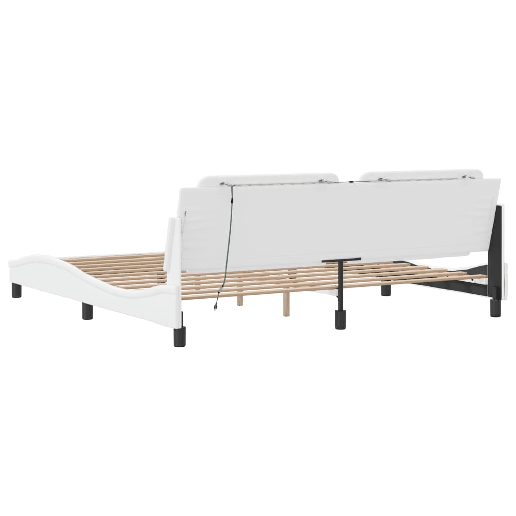 Cadre de lit avec LED sans matelas Zadar blanc 200x200 cm - XIOS