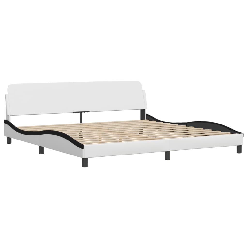 Cadre de lit avec LED sans matelas Zadar blanc et noir 200x200 cm - XIOS